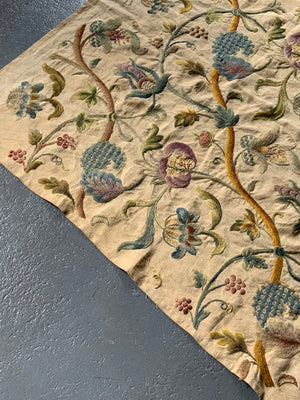 English late Arts & Crafts crewel work panels (233 x 110cm)