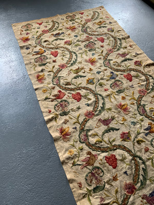 English late Arts & Crafts crewel work panels (233 x 110cm)