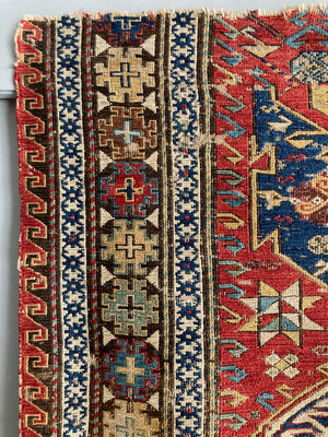 Caucasian antique 'dragon' soumak fragment (157 x 207cm)