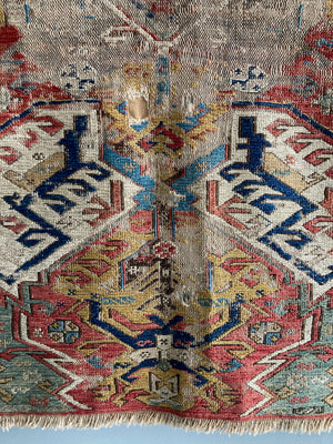 Caucasian antique 'dragon' soumak fragment (157 x 207cm)