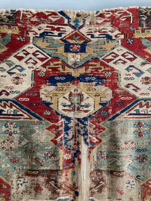 Caucasian antique 'dragon' soumak fragment (157 x 207cm)