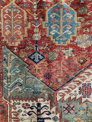 Caucasian antique 'dragon' soumak fragment (157 x 207cm)