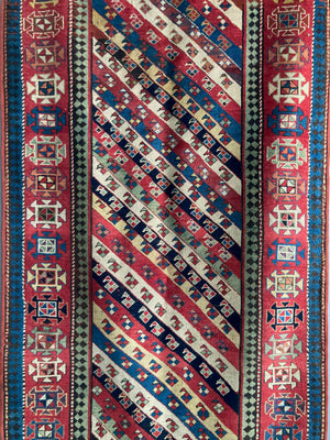Caucasian antique Kazak Genge rug (250 x 110cm)