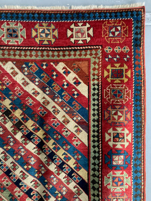 Caucasian antique Kazak Genge rug (250 x 110cm)