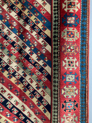 Caucasian antique Kazak Genge rug (250 x 110cm)