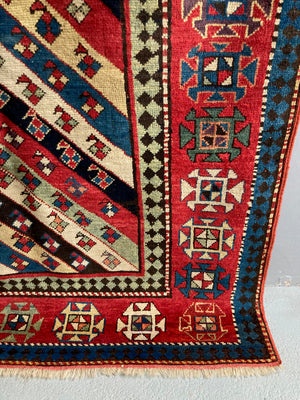 Caucasian antique Kazak Genge rug (250 x 110cm)
