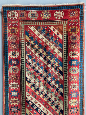Caucasian antique Kazak Genge rug (250 x 110cm)