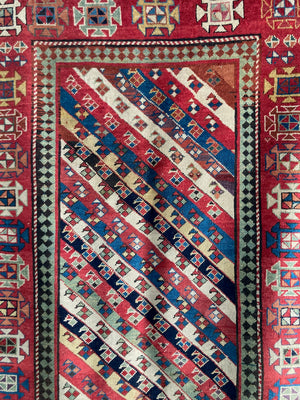 Caucasian antique Kazak Genge rug (250 x 110cm)