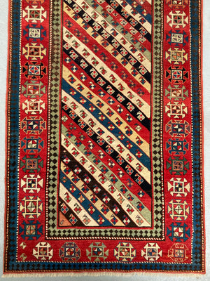 Caucasian antique Kazak Genge rug (250 x 110cm)