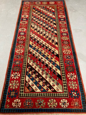 Caucasian antique Kazak Genge rug (250 x 110cm)