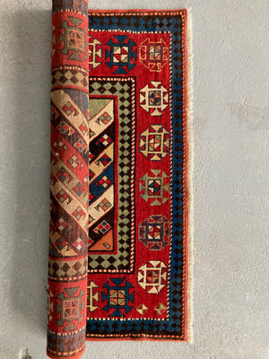 Caucasian antique Kazak Genge rug (250 x 110cm)