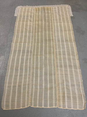 Late Ottoman silk / linen cover (224 x 121cm)