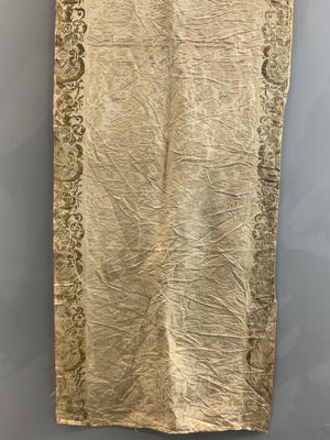 Antique gilt bordered silk damask (212 x 56cm)
