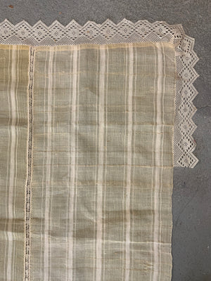 Late Ottoman silk / linen cover (224 x 121cm)