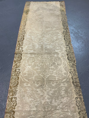 Antique gilt bordered silk damask (212 x 56cm)