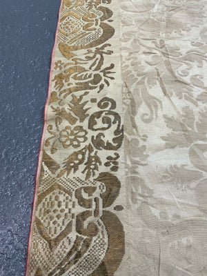Antique gilt bordered silk damask (212 x 56cm)