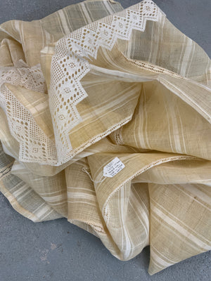 Late Ottoman silk / linen cover (224 x 121cm)