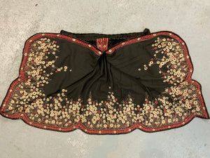 Embroidered velvet skirt