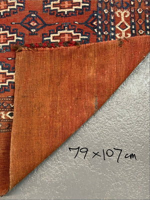Turkmen Yomut vintage flatwaeve chuval (79 x 107cm)