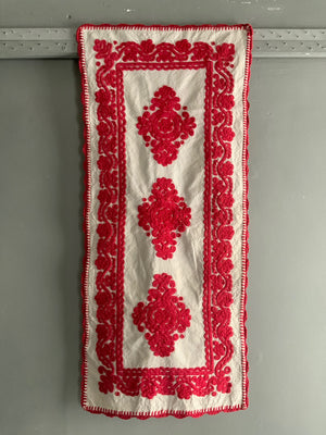 Hungarian embroidered bolster cover (84 x 37cm)