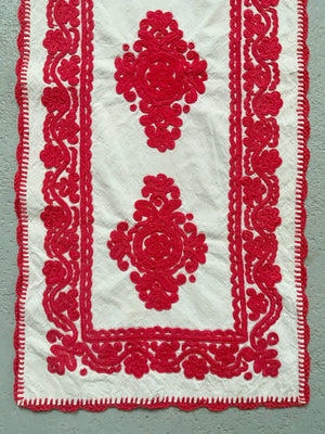 Hungarian embroidered bolster cover (84 x 37cm)