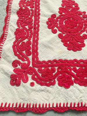 Hungarian embroidered bolster cover (84 x 37cm)