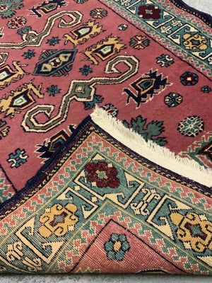 Azerbaijan small vintage rug with Perepedil design (138 x 79cm)