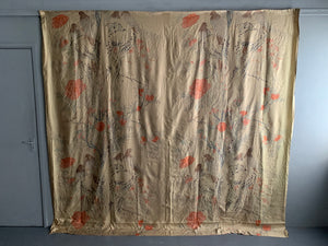 Pair of large satin curtains (270/250 x 135cm)