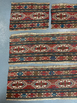 Caucasian antique Shah Savan soumak mafrash panel set (4 pieces)