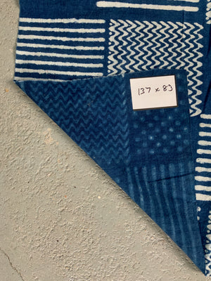 Sindhi simple resist ajrak indigo cotton (137 x 83cm)