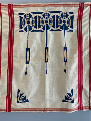 Vienna School style vintage embroidered textile (151 x 102cm)