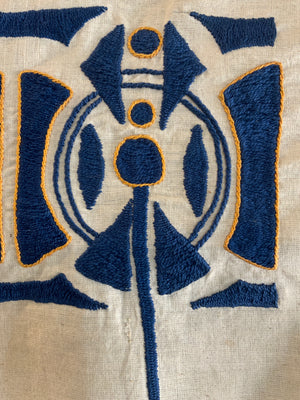 Vienna School style vintage embroidered textile (151 x 102cm)