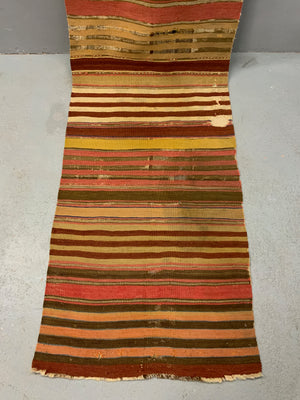 Turkish Anatolian antique striped flatweave (365 x 75cm)
