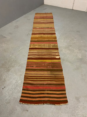 Turkish Anatolian antique striped flatweave (365 x 75cm)