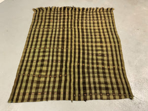 Anatolian green vintage wool chequered flatweave (162 x 146cm)