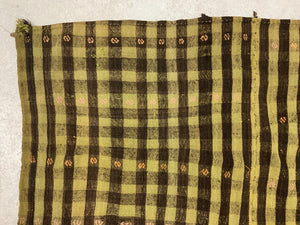 Anatolian green vintage wool chequered flatweave (162 x 146cm)