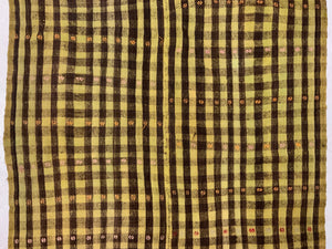 Anatolian green vintage wool chequered flatweave (162 x 146cm)