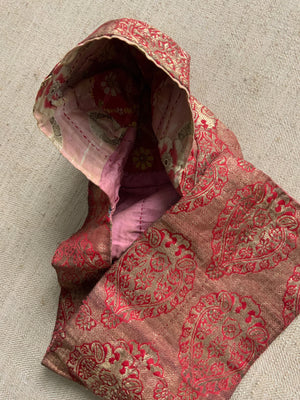 Uzbek antique silk ladies cap (55 x 14cm)