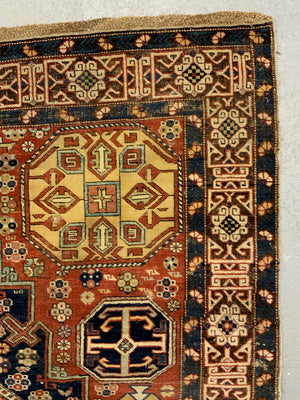Caucasian antique Shirvan rug with soumak design (165 x 125cm)