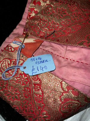 Uzbek antique silk ladies cap (55 x 14cm)