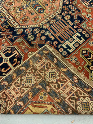 Caucasian antique Shirvan rug with soumak design (165 x 125cm)