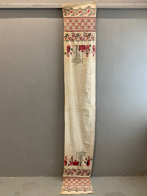 Ukrainian antique embroidered and drawn work rushnyk  (264 x 42cm)