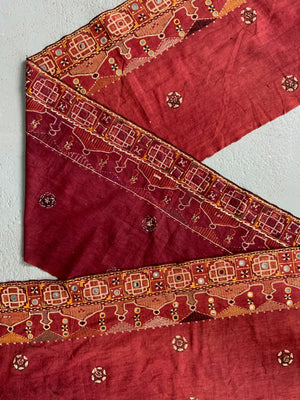 Indian antique Gujarat embroidery trim (295 x 46cm)