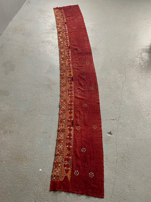 Indian antique Gujarat embroidery trim (295 x 46cm)