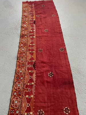 Indian antique Gujarat embroidery trim (295 x 46cm)