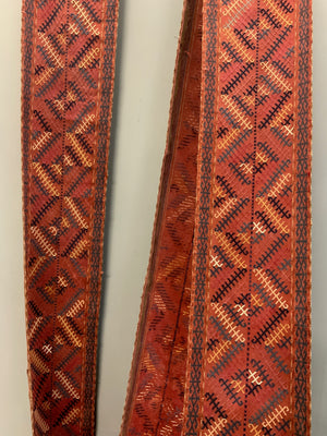 Tekke antique park silk flatweave tent band (874 x 31cm)