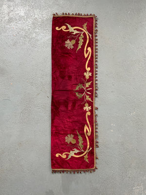 Scottish antique velvet panel (145 x 41cm)