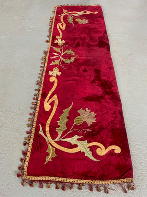 Scottish antique velvet panel (145 x 41cm)