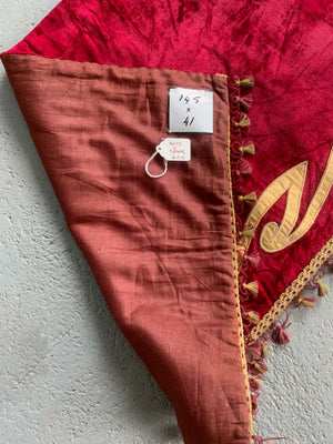 Scottish antique velvet panel (145 x 41cm)