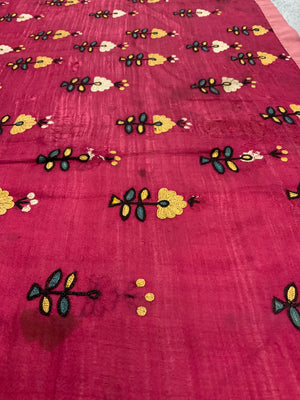 Indian Gujarat silk embroidery (144 x 194cm)